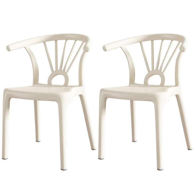 Modern Dining Windsor Back Chairs Plastic Dining Armless Chair for Kitchen White 2 Piece Set Clearhalo ' kitchen&dining_furn' 'Dining Chairs' 'Dining Tables & Seating' 'dining_chair' 'furn' 'furn_dining_chair' 'Furniture' 'furniture_dining_chair' 'Kitchen & Dining Furniture' 'kitchen' 3540050
