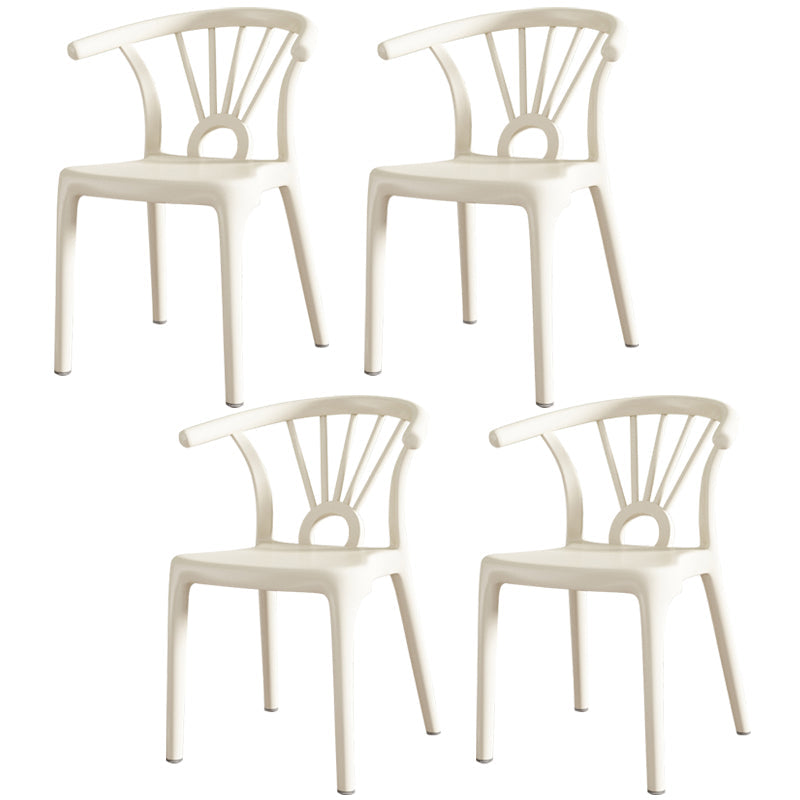 Modern Dining Windsor Back Chairs Plastic Dining Armless Chair for Kitchen White 4 Piece Set Clearhalo ' kitchen&dining_furn' 'Dining Chairs' 'Dining Tables & Seating' 'dining_chair' 'furn' 'furn_dining_chair' 'Furniture' 'furniture_dining_chair' 'Kitchen & Dining Furniture' 'kitchen' 3540051