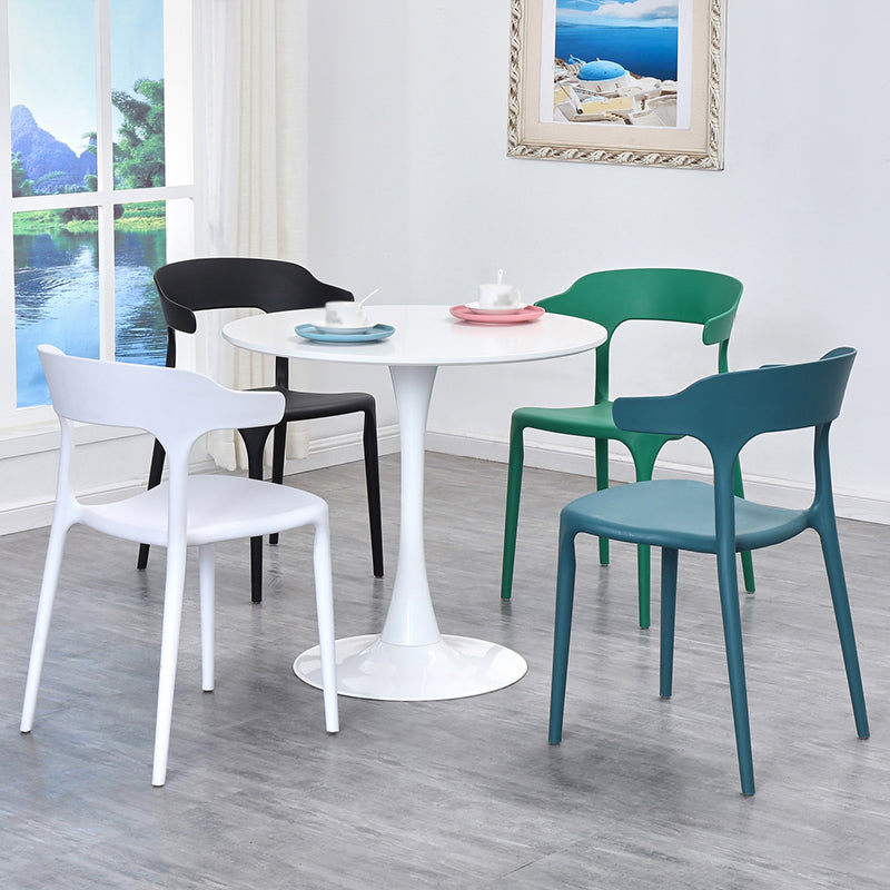 Plastic Dining Arm Chairs Kitchen Open Back Stackable Armchairs Indoor Clearhalo ' kitchen&dining_furn' 'Dining Chairs' 'Dining Tables & Seating' 'dining_chair' 'furn' 'furn_dining_chair' 'Furniture' 'furniture_dining_chair' 'Kitchen & Dining Furniture' 'kitchen' 3540063