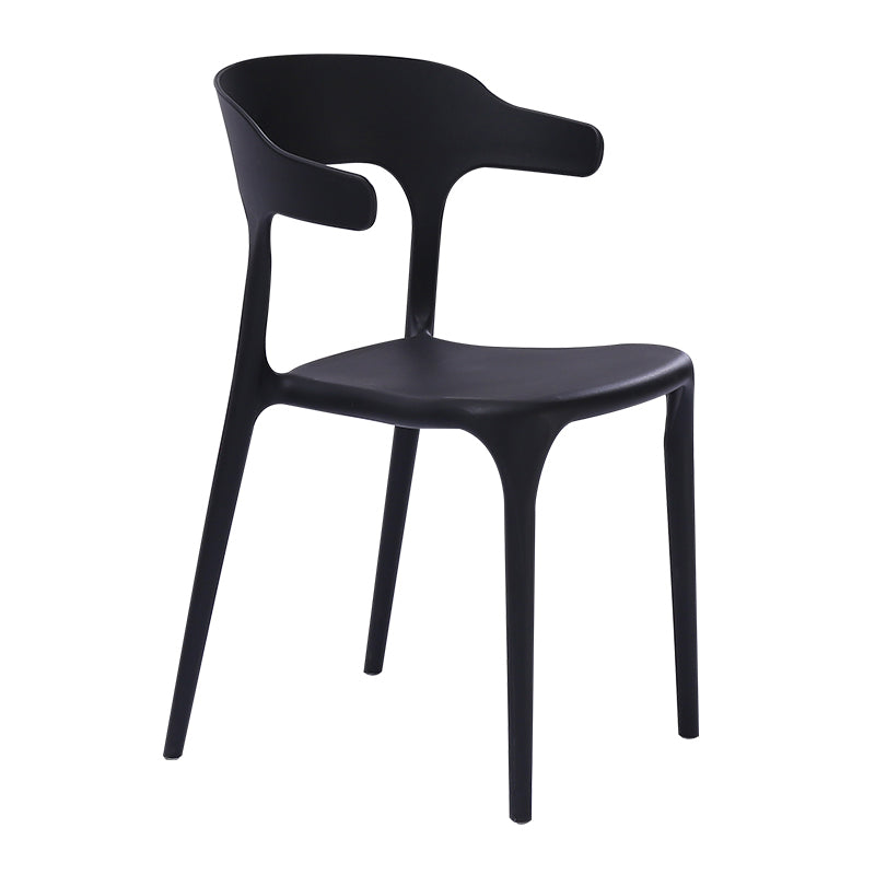 Plastic Dining Arm Chairs Kitchen Open Back Stackable Armchairs Indoor Clearhalo ' kitchen&dining_furn' 'Dining Chairs' 'Dining Tables & Seating' 'dining_chair' 'furn' 'furn_dining_chair' 'Furniture' 'furniture_dining_chair' 'Kitchen & Dining Furniture' 'kitchen' 3540067