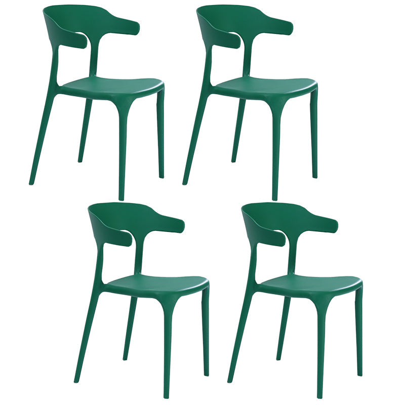 Plastic Dining Arm Chairs Kitchen Open Back Stackable Armchairs Indoor Green 4 Piece Set Clearhalo ' kitchen&dining_furn' 'Dining Chairs' 'Dining Tables & Seating' 'dining_chair' 'furn' 'furn_dining_chair' 'Furniture' 'furniture_dining_chair' 'Kitchen & Dining Furniture' 'kitchen' 3540068