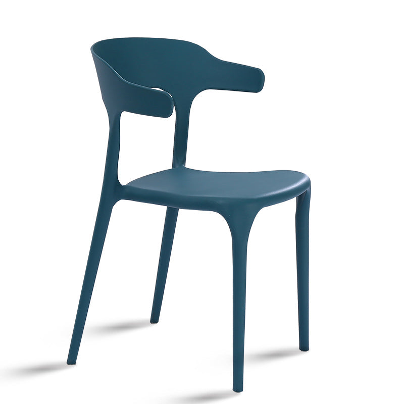 Plastic Dining Arm Chairs Kitchen Open Back Stackable Armchairs Indoor Peacock Blue 1 Piece Clearhalo ' kitchen&dining_furn' 'Dining Chairs' 'Dining Tables & Seating' 'dining_chair' 'furn' 'furn_dining_chair' 'Furniture' 'furniture_dining_chair' 'Kitchen & Dining Furniture' 'kitchen' 3540071