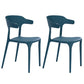 Plastic Dining Arm Chairs Kitchen Open Back Stackable Armchairs Indoor Peacock Blue 2 Piece Set Clearhalo ' kitchen&dining_furn' 'Dining Chairs' 'Dining Tables & Seating' 'dining_chair' 'furn' 'furn_dining_chair' 'Furniture' 'furniture_dining_chair' 'Kitchen & Dining Furniture' 'kitchen' 3540072