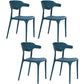 Plastic Dining Arm Chairs Kitchen Open Back Stackable Armchairs Indoor Peacock Blue 4 Piece Set Clearhalo ' kitchen&dining_furn' 'Dining Chairs' 'Dining Tables & Seating' 'dining_chair' 'furn' 'furn_dining_chair' 'Furniture' 'furniture_dining_chair' 'Kitchen & Dining Furniture' 'kitchen' 3540075