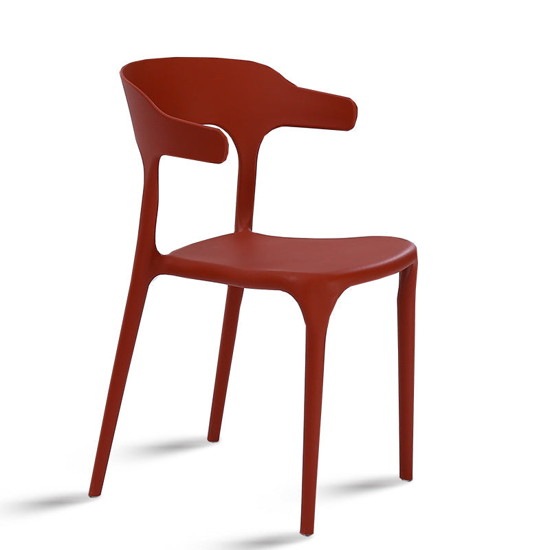 Plastic Dining Arm Chairs Kitchen Open Back Stackable Armchairs Indoor Red 1 Piece Clearhalo ' kitchen&dining_furn' 'Dining Chairs' 'Dining Tables & Seating' 'dining_chair' 'furn' 'furn_dining_chair' 'Furniture' 'furniture_dining_chair' 'Kitchen & Dining Furniture' 'kitchen' 3540077