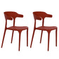 Plastic Dining Arm Chairs Kitchen Open Back Stackable Armchairs Indoor Red 2 Piece Set Clearhalo ' kitchen&dining_furn' 'Dining Chairs' 'Dining Tables & Seating' 'dining_chair' 'furn' 'furn_dining_chair' 'Furniture' 'furniture_dining_chair' 'Kitchen & Dining Furniture' 'kitchen' 3540079