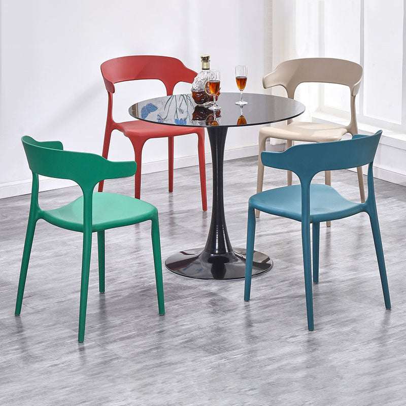 Plastic Dining Arm Chairs Kitchen Open Back Stackable Armchairs Indoor Clearhalo ' kitchen&dining_furn' 'Dining Chairs' 'Dining Tables & Seating' 'dining_chair' 'furn' 'furn_dining_chair' 'Furniture' 'furniture_dining_chair' 'Kitchen & Dining Furniture' 'kitchen' 3540084