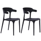 Plastic Dining Arm Chairs Kitchen Open Back Stackable Armchairs Indoor Black 2 Piece Set Clearhalo ' kitchen&dining_furn' 'Dining Chairs' 'Dining Tables & Seating' 'dining_chair' 'furn' 'furn_dining_chair' 'Furniture' 'furniture_dining_chair' 'Kitchen & Dining Furniture' 'kitchen' 3540085