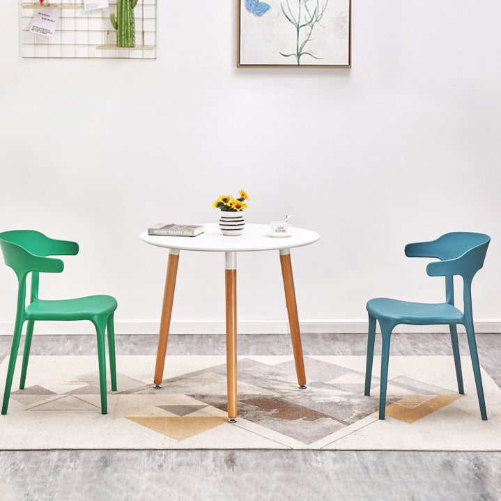 Plastic Dining Arm Chairs Kitchen Open Back Stackable Armchairs Indoor Clearhalo ' kitchen&dining_furn' 'Dining Chairs' 'Dining Tables & Seating' 'dining_chair' 'furn' 'furn_dining_chair' 'Furniture' 'furniture_dining_chair' 'Kitchen & Dining Furniture' 'kitchen' 3540086