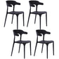 Plastic Dining Arm Chairs Kitchen Open Back Stackable Armchairs Indoor Black 4 Piece Set Clearhalo ' kitchen&dining_furn' 'Dining Chairs' 'Dining Tables & Seating' 'dining_chair' 'furn' 'furn_dining_chair' 'Furniture' 'furniture_dining_chair' 'Kitchen & Dining Furniture' 'kitchen' 3540087