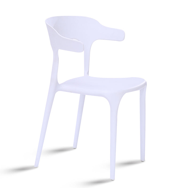 Plastic Dining Arm Chairs Kitchen Open Back Stackable Armchairs Indoor White 1 Piece Clearhalo ' kitchen&dining_furn' 'Dining Chairs' 'Dining Tables & Seating' 'dining_chair' 'furn' 'furn_dining_chair' 'Furniture' 'furniture_dining_chair' 'Kitchen & Dining Furniture' 'kitchen' 3540088