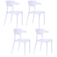 Plastic Dining Arm Chairs Kitchen Open Back Stackable Armchairs Indoor White 4 Piece Set Clearhalo ' kitchen&dining_furn' 'Dining Chairs' 'Dining Tables & Seating' 'dining_chair' 'furn' 'furn_dining_chair' 'Furniture' 'furniture_dining_chair' 'Kitchen & Dining Furniture' 'kitchen' 3540090
