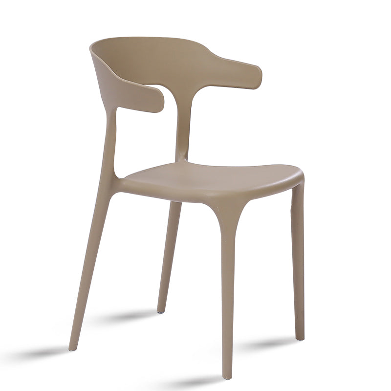 Plastic Dining Arm Chairs Kitchen Open Back Stackable Armchairs Indoor Khaki 1 Piece Clearhalo ' kitchen&dining_furn' 'Dining Chairs' 'Dining Tables & Seating' 'dining_chair' 'furn' 'furn_dining_chair' 'Furniture' 'furniture_dining_chair' 'Kitchen & Dining Furniture' 'kitchen' 3540091
