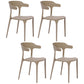 Plastic Dining Arm Chairs Kitchen Open Back Stackable Armchairs Indoor Khaki 4 Piece Set Clearhalo ' kitchen&dining_furn' 'Dining Chairs' 'Dining Tables & Seating' 'dining_chair' 'furn' 'furn_dining_chair' 'Furniture' 'furniture_dining_chair' 'Kitchen & Dining Furniture' 'kitchen' 3540093