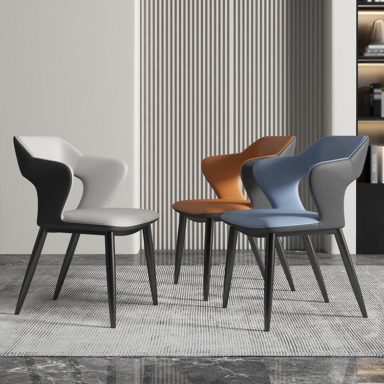 Nordic Metal Dining Chairs with Arm Indoor Open Back Dining Side Chair Clearhalo ' kitchen&dining_furn' 'Dining Chairs' 'Dining Tables & Seating' 'dining_chair' 'furn' 'furn_dining_chair' 'Furniture' 'furniture_dining_chair' 'Kitchen & Dining Furniture' 'kitchen' 3540096