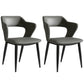 Nordic Metal Dining Chairs with Arm Indoor Open Back Dining Side Chair Dark Gray 2 Piece Set Clearhalo ' kitchen&dining_furn' 'Dining Chairs' 'Dining Tables & Seating' 'dining_chair' 'furn' 'furn_dining_chair' 'Furniture' 'furniture_dining_chair' 'Kitchen & Dining Furniture' 'kitchen' 3540097