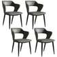 Nordic Metal Dining Chairs with Arm Indoor Open Back Dining Side Chair Dark Gray 4 Piece Set Clearhalo ' kitchen&dining_furn' 'Dining Chairs' 'Dining Tables & Seating' 'dining_chair' 'furn' 'furn_dining_chair' 'Furniture' 'furniture_dining_chair' 'Kitchen & Dining Furniture' 'kitchen' 3540099