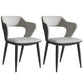 Nordic Metal Dining Chairs with Arm Indoor Open Back Dining Side Chair Grey 2 Piece Set Clearhalo ' kitchen&dining_furn' 'Dining Chairs' 'Dining Tables & Seating' 'dining_chair' 'furn' 'furn_dining_chair' 'Furniture' 'furniture_dining_chair' 'Kitchen & Dining Furniture' 'kitchen' 3540102