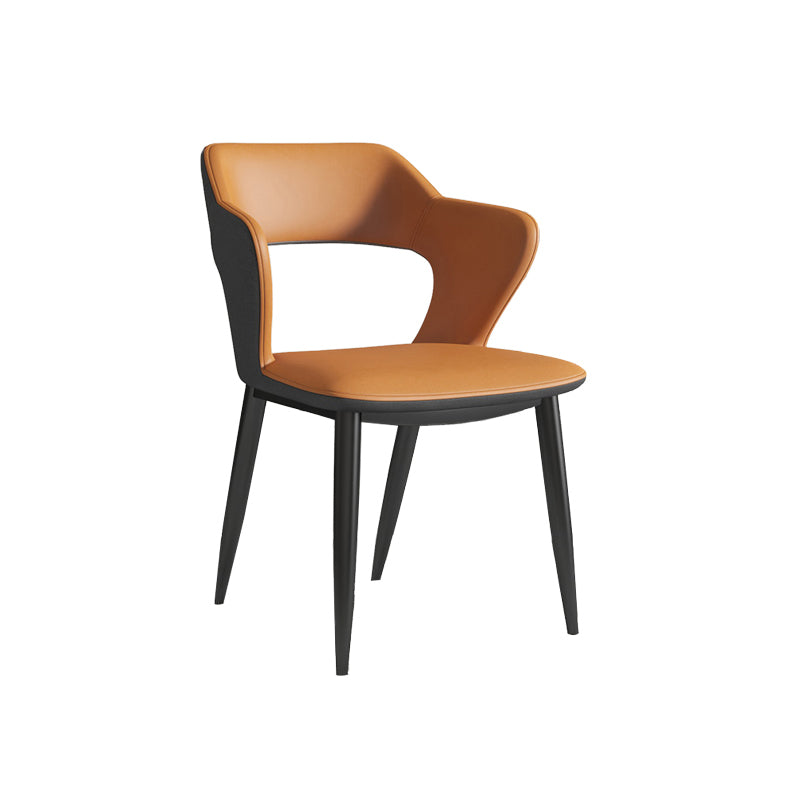 Nordic Metal Dining Chairs with Arm Indoor Open Back Dining Side Chair Clearhalo ' kitchen&dining_furn' 'Dining Chairs' 'Dining Tables & Seating' 'dining_chair' 'furn' 'furn_dining_chair' 'Furniture' 'furniture_dining_chair' 'Kitchen & Dining Furniture' 'kitchen' 3540103