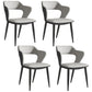 Nordic Metal Dining Chairs with Arm Indoor Open Back Dining Side Chair Grey 4 Piece Set Clearhalo ' kitchen&dining_furn' 'Dining Chairs' 'Dining Tables & Seating' 'dining_chair' 'furn' 'furn_dining_chair' 'Furniture' 'furniture_dining_chair' 'Kitchen & Dining Furniture' 'kitchen' 3540104