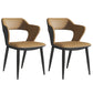 Nordic Metal Dining Chairs with Arm Indoor Open Back Dining Side Chair Khaki 2 Piece Set Clearhalo ' kitchen&dining_furn' 'Dining Chairs' 'Dining Tables & Seating' 'dining_chair' 'furn' 'furn_dining_chair' 'Furniture' 'furniture_dining_chair' 'Kitchen & Dining Furniture' 'kitchen' 3540108