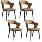 Nordic Metal Dining Chairs with Arm Indoor Open Back Dining Side Chair Khaki 4 Piece Set Clearhalo ' kitchen&dining_furn' 'Dining Chairs' 'Dining Tables & Seating' 'dining_chair' 'furn' 'furn_dining_chair' 'Furniture' 'furniture_dining_chair' 'Kitchen & Dining Furniture' 'kitchen' 3540110