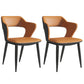 Nordic Metal Dining Chairs with Arm Indoor Open Back Dining Side Chair Orange 2 Piece Set Clearhalo ' kitchen&dining_furn' 'Dining Chairs' 'Dining Tables & Seating' 'dining_chair' 'furn' 'furn_dining_chair' 'Furniture' 'furniture_dining_chair' 'Kitchen & Dining Furniture' 'kitchen' 3540115