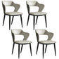 Nordic Metal Dining Chairs with Arm Indoor Open Back Dining Side Chair Light Gray 4 Piece Set Clearhalo ' kitchen&dining_furn' 'Dining Chairs' 'Dining Tables & Seating' 'dining_chair' 'furn' 'furn_dining_chair' 'Furniture' 'furniture_dining_chair' 'Kitchen & Dining Furniture' 'kitchen' 3540119