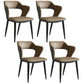 Nordic Metal Dining Chairs with Arm Indoor Open Back Dining Side Chair Brown 4 Piece Set Clearhalo ' kitchen&dining_furn' 'Dining Chairs' 'Dining Tables & Seating' 'dining_chair' 'furn' 'furn_dining_chair' 'Furniture' 'furniture_dining_chair' 'Kitchen & Dining Furniture' 'kitchen' 3540125