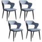 Nordic Metal Dining Chairs with Arm Indoor Open Back Dining Side Chair Blue 4 Piece Set Clearhalo ' kitchen&dining_furn' 'Dining Chairs' 'Dining Tables & Seating' 'dining_chair' 'furn' 'furn_dining_chair' 'Furniture' 'furniture_dining_chair' 'Kitchen & Dining Furniture' 'kitchen' 3540128