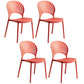Modern Plastic Windsor Back Side Chair 33"H Dining Chair for Restaurant Light Red 4 Piece Set Clearhalo ' kitchen&dining_furn' 'Dining Chairs' 'Dining Tables & Seating' 'dining_chair' 'furn' 'furn_dining_chair' 'Furniture' 'furniture_dining_chair' 'Kitchen & Dining Furniture' 'kitchen' 3540130