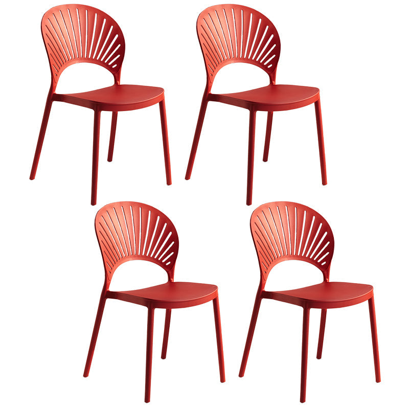 Modern Plastic Windsor Back Side Chair 33"H Dining Chair for Restaurant Burgundy 4 Piece Set Clearhalo ' kitchen&dining_furn' 'Dining Chairs' 'Dining Tables & Seating' 'dining_chair' 'furn' 'furn_dining_chair' 'Furniture' 'furniture_dining_chair' 'Kitchen & Dining Furniture' 'kitchen' 3540134