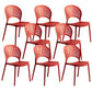 Modern Plastic Windsor Back Side Chair 33"H Dining Chair for Restaurant Burgundy 8 Piece Set Clearhalo ' kitchen&dining_furn' 'Dining Chairs' 'Dining Tables & Seating' 'dining_chair' 'furn' 'furn_dining_chair' 'Furniture' 'furniture_dining_chair' 'Kitchen & Dining Furniture' 'kitchen' 3540135