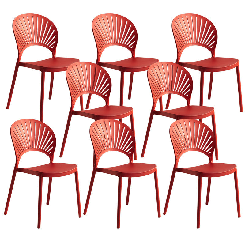Modern Plastic Windsor Back Side Chair 33"H Dining Chair for Restaurant Burgundy 8 Piece Set Clearhalo ' kitchen&dining_furn' 'Dining Chairs' 'Dining Tables & Seating' 'dining_chair' 'furn' 'furn_dining_chair' 'Furniture' 'furniture_dining_chair' 'Kitchen & Dining Furniture' 'kitchen' 3540135