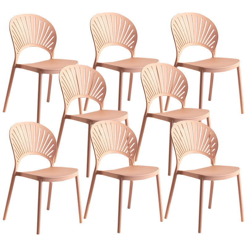 Modern Plastic Windsor Back Side Chair 33"H Dining Chair for Restaurant Pink 8 Piece Set Clearhalo ' kitchen&dining_furn' 'Dining Chairs' 'Dining Tables & Seating' 'dining_chair' 'furn' 'furn_dining_chair' 'Furniture' 'furniture_dining_chair' 'Kitchen & Dining Furniture' 'kitchen' 3540139