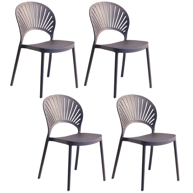Modern Plastic Windsor Back Side Chair 33"H Dining Chair for Restaurant Gray Blue 4 Piece Set Clearhalo ' kitchen&dining_furn' 'Dining Chairs' 'Dining Tables & Seating' 'dining_chair' 'furn' 'furn_dining_chair' 'Furniture' 'furniture_dining_chair' 'Kitchen & Dining Furniture' 'kitchen' 3540145
