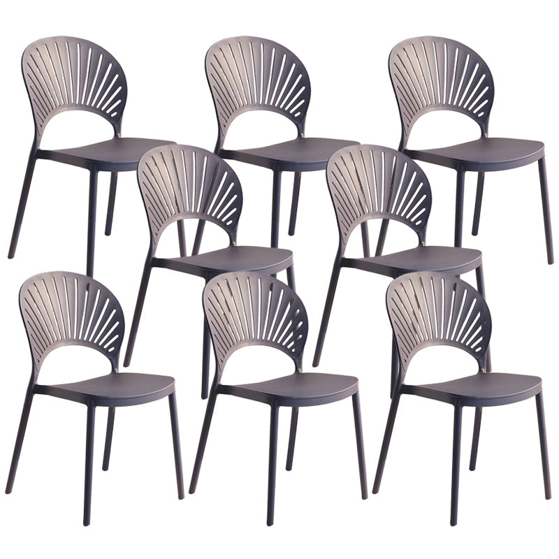 Modern Plastic Windsor Back Side Chair 33"H Dining Chair for Restaurant Gray Blue 8 Piece Set Clearhalo ' kitchen&dining_furn' 'Dining Chairs' 'Dining Tables & Seating' 'dining_chair' 'furn' 'furn_dining_chair' 'Furniture' 'furniture_dining_chair' 'Kitchen & Dining Furniture' 'kitchen' 3540147