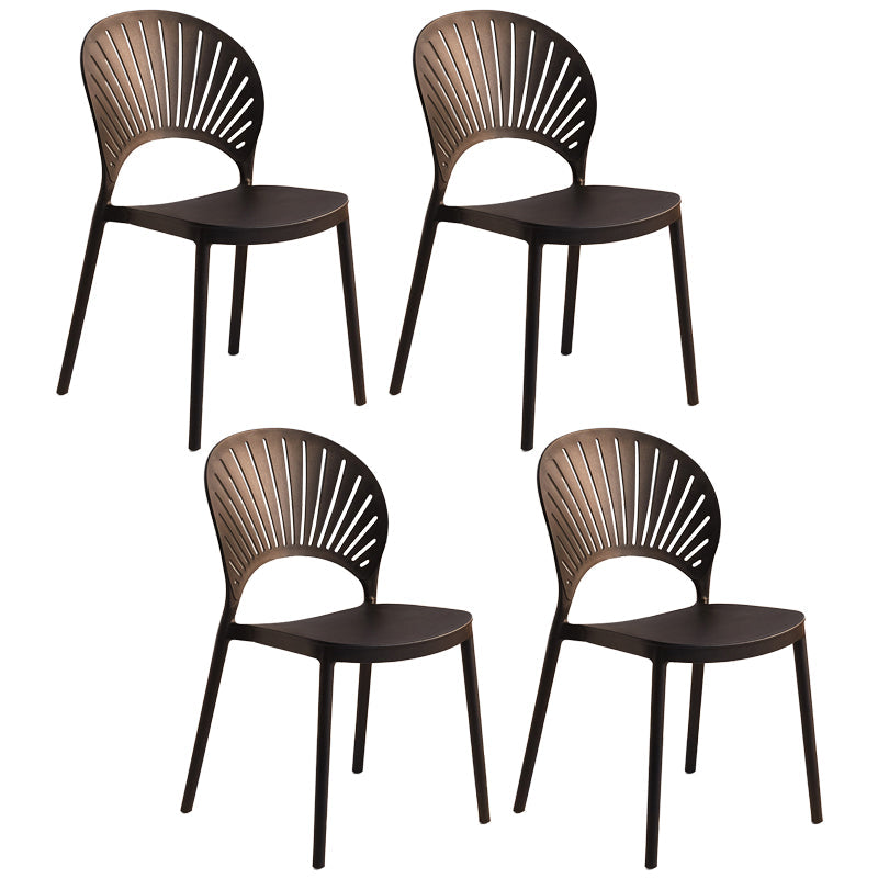 Modern Plastic Windsor Back Side Chair 33"H Dining Chair for Restaurant Black 4 Piece Set Clearhalo ' kitchen&dining_furn' 'Dining Chairs' 'Dining Tables & Seating' 'dining_chair' 'furn' 'furn_dining_chair' 'Furniture' 'furniture_dining_chair' 'Kitchen & Dining Furniture' 'kitchen' 3540149