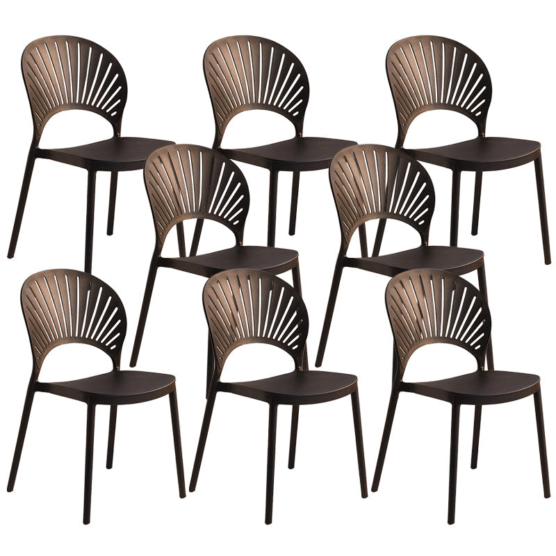 Modern Plastic Windsor Back Side Chair 33"H Dining Chair for Restaurant Black 8 Piece Set Clearhalo ' kitchen&dining_furn' 'Dining Chairs' 'Dining Tables & Seating' 'dining_chair' 'furn' 'furn_dining_chair' 'Furniture' 'furniture_dining_chair' 'Kitchen & Dining Furniture' 'kitchen' 3540151