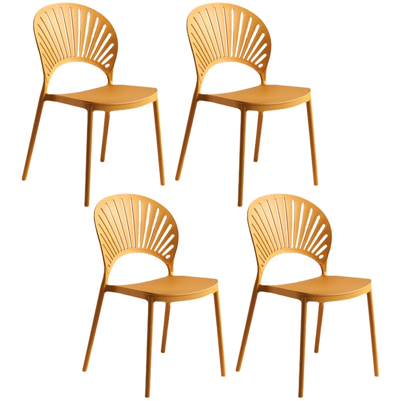 Modern Plastic Windsor Back Side Chair 33"H Dining Chair for Restaurant Ginger 4 Piece Set Clearhalo ' kitchen&dining_furn' 'Dining Chairs' 'Dining Tables & Seating' 'dining_chair' 'furn' 'furn_dining_chair' 'Furniture' 'furniture_dining_chair' 'Kitchen & Dining Furniture' 'kitchen' 3540154