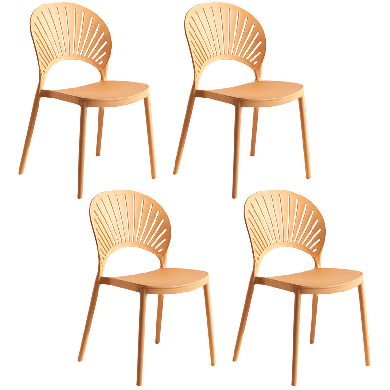 Modern Plastic Windsor Back Side Chair 33"H Dining Chair for Restaurant Yellow 4 Piece Set Clearhalo ' kitchen&dining_furn' 'Dining Chairs' 'Dining Tables & Seating' 'dining_chair' 'furn' 'furn_dining_chair' 'Furniture' 'furniture_dining_chair' 'Kitchen & Dining Furniture' 'kitchen' 3540158