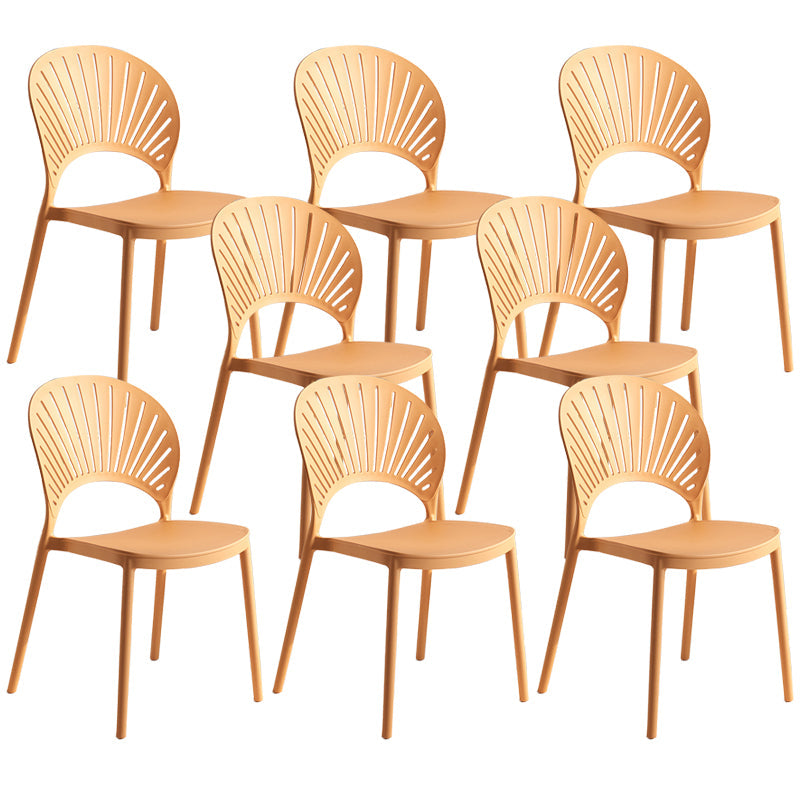 Modern Plastic Windsor Back Side Chair 33"H Dining Chair for Restaurant Yellow 8 Piece Set Clearhalo ' kitchen&dining_furn' 'Dining Chairs' 'Dining Tables & Seating' 'dining_chair' 'furn' 'furn_dining_chair' 'Furniture' 'furniture_dining_chair' 'Kitchen & Dining Furniture' 'kitchen' 3540159