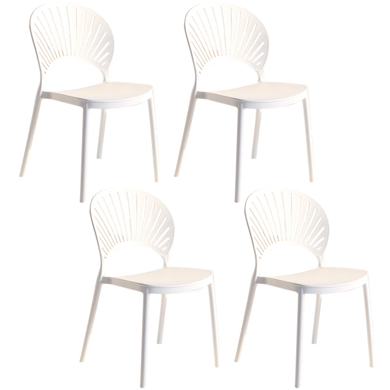 Modern Plastic Windsor Back Side Chair 33"H Dining Chair for Restaurant White 4 Piece Set Clearhalo ' kitchen&dining_furn' 'Dining Chairs' 'Dining Tables & Seating' 'dining_chair' 'furn' 'furn_dining_chair' 'Furniture' 'furniture_dining_chair' 'Kitchen & Dining Furniture' 'kitchen' 3540160
