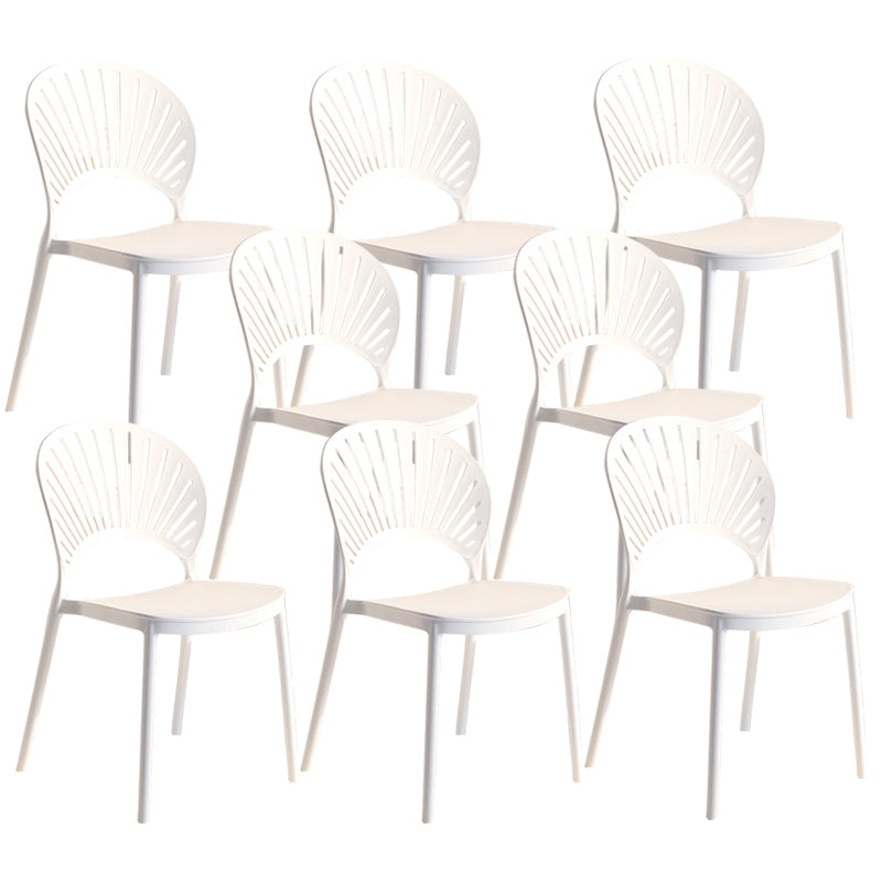 Modern Plastic Windsor Back Side Chair 33"H Dining Chair for Restaurant White 8 Piece Set Clearhalo ' kitchen&dining_furn' 'Dining Chairs' 'Dining Tables & Seating' 'dining_chair' 'furn' 'furn_dining_chair' 'Furniture' 'furniture_dining_chair' 'Kitchen & Dining Furniture' 'kitchen' 3540161