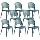 Modern Plastic Windsor Back Side Chair 33"H Dining Chair for Restaurant Dark Blue 8 Piece Set Clearhalo ' kitchen&dining_furn' 'Dining Chairs' 'Dining Tables & Seating' 'dining_chair' 'furn' 'furn_dining_chair' 'Furniture' 'furniture_dining_chair' 'Kitchen & Dining Furniture' 'kitchen' 3540163