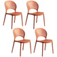 Modern Plastic Windsor Back Side Chair 33"H Dining Chair for Restaurant Red Brown 4 Piece Set Clearhalo ' kitchen&dining_furn' 'Dining Chairs' 'Dining Tables & Seating' 'dining_chair' 'furn' 'furn_dining_chair' 'Furniture' 'furniture_dining_chair' 'Kitchen & Dining Furniture' 'kitchen' 3540166