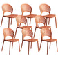 Modern Plastic Windsor Back Side Chair 33"H Dining Chair for Restaurant Red Brown 8 Piece Set Clearhalo ' kitchen&dining_furn' 'Dining Chairs' 'Dining Tables & Seating' 'dining_chair' 'furn' 'furn_dining_chair' 'Furniture' 'furniture_dining_chair' 'Kitchen & Dining Furniture' 'kitchen' 3540167