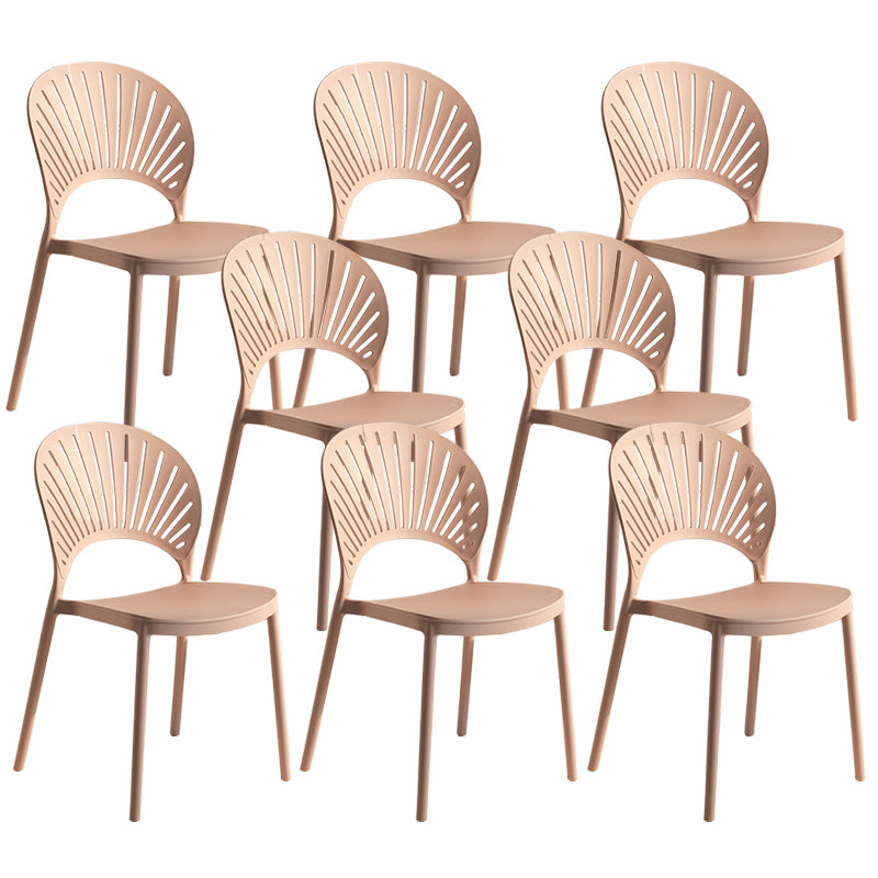 Modern Plastic Windsor Back Side Chair 33"H Dining Chair for Restaurant Khaki 8 Piece Set Clearhalo ' kitchen&dining_furn' 'Dining Chairs' 'Dining Tables & Seating' 'dining_chair' 'furn' 'furn_dining_chair' 'Furniture' 'furniture_dining_chair' 'Kitchen & Dining Furniture' 'kitchen' 3540169