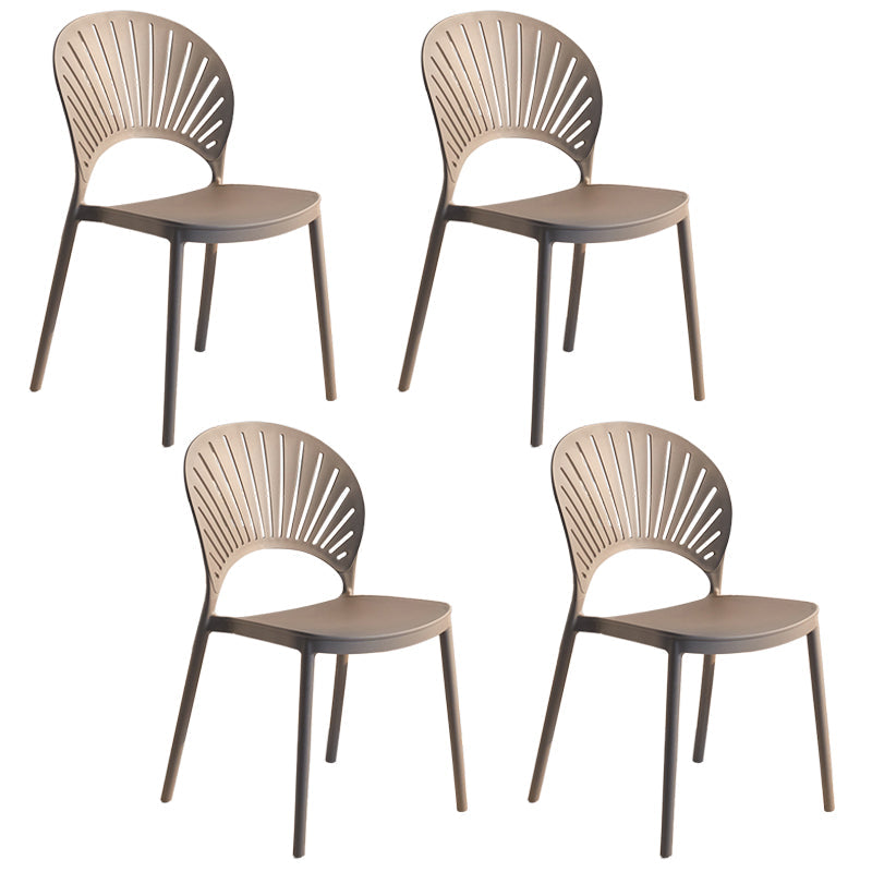 Modern Plastic Windsor Back Side Chair 33"H Dining Chair for Restaurant Grey 4 Piece Set Clearhalo ' kitchen&dining_furn' 'Dining Chairs' 'Dining Tables & Seating' 'dining_chair' 'furn' 'furn_dining_chair' 'Furniture' 'furniture_dining_chair' 'Kitchen & Dining Furniture' 'kitchen' 3540170