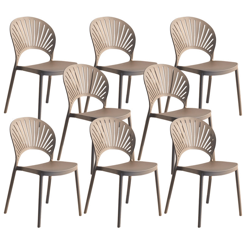 Modern Plastic Windsor Back Side Chair 33"H Dining Chair for Restaurant Grey 8 Piece Set Clearhalo ' kitchen&dining_furn' 'Dining Chairs' 'Dining Tables & Seating' 'dining_chair' 'furn' 'furn_dining_chair' 'Furniture' 'furniture_dining_chair' 'Kitchen & Dining Furniture' 'kitchen' 3540171